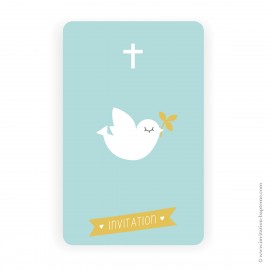 Carte Invitation Baptême Saint Esprit - Cartes d'invitation et couvertures de livret Baptême Godsavetheking