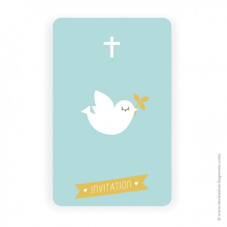 Carte Invitation Baptême Saint Esprit - Cartes d'invitation et couvertures de livret Baptême Godsavetheking