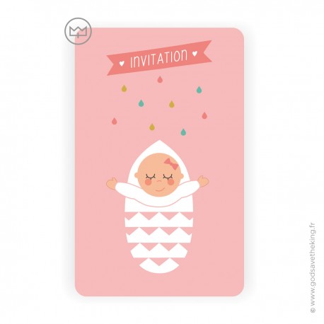 Invitation de Baptême fille - Cartes d'invitation et couvertures de livret Baptême Godsavetheking
