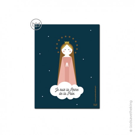 Magnet Vierge Marie Reine de la Paix - 10,5 x 14 cm - Magnets objets religieux God save the king