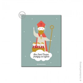 Magnet Saint Nicolas et les enfants sages - 10,5 x 14 cm