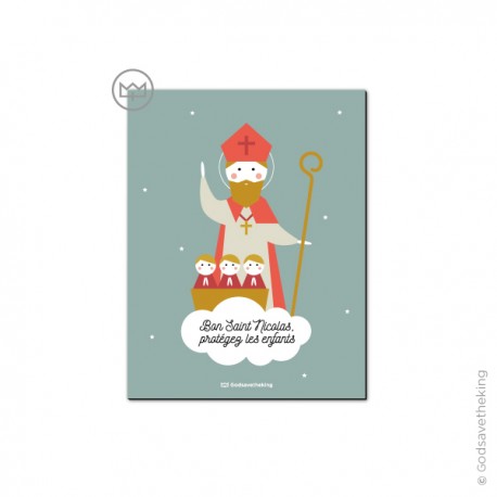 Magnet Saint Nicolas et les enfants sages - Magnets objets religieux God save the king