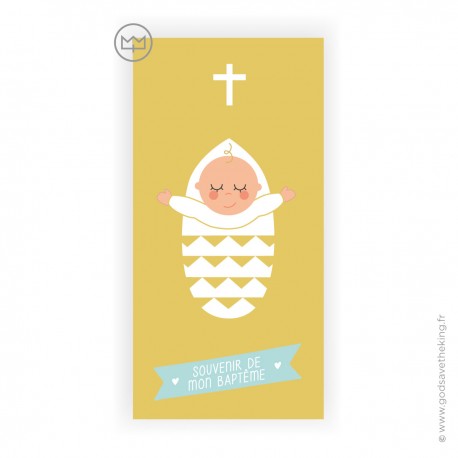 Signet de Baptême ocre pour garçon - Images et signets de Baptême Godsavetheking