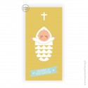 Signet de Baptême ocre pour garçon