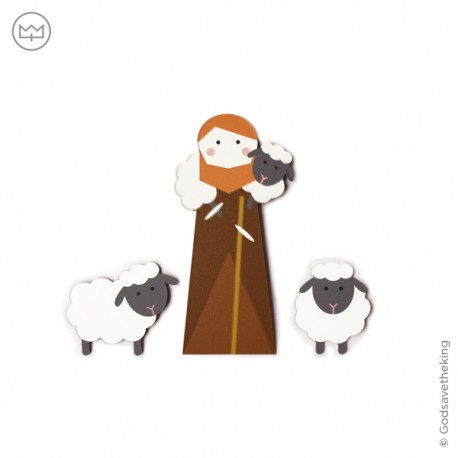 Crèche magnet berger et ses moutons - Crèches de Noël Godsavetheking