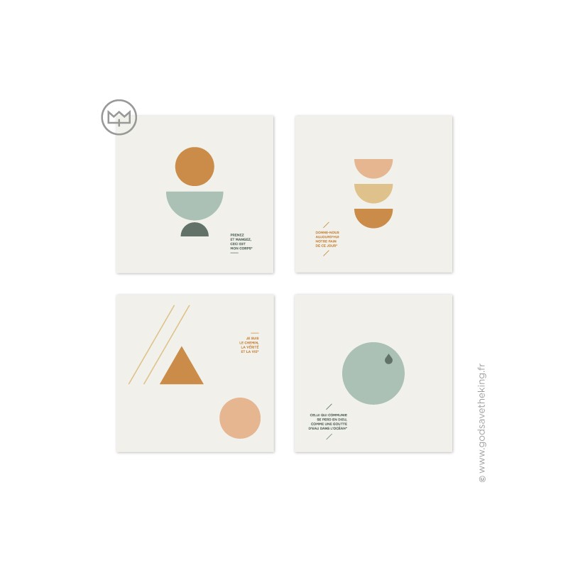 Lot De 4 Cartes De Communion Design Papeterie Lot De 4 Cartes De Communion Design Papeterie