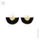 Boucles d'oreilles éventail noir Saint Jacques de Compostelle - Boucles d'oreilles Godsavetheking