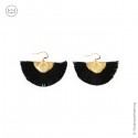 Boucles d'oreilles éventail noir Saint Jacques de Compostelle