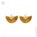 Boucles d'oreilles éventail ocre Saint Jacques de Compostelle