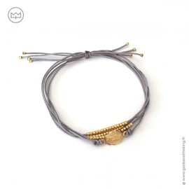 Bracelet médaille Vierge Marie plaqué or avec ses fils colorés - Taille réglable - Bracelets religieux femme Godsavetheking