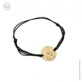 Bracelet médaille Vierge Marie à l'Enfant plaqué Or - Taille réglable - Bracelets religieux femme Godsavetheking