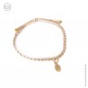 Bracelet tressé irisé mini médaille Vierge en plaqué Or - Taille réglable - Bracelets religieux enfant Godsavetheking