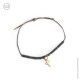 Bracelet hématites grises avec croix en plaqué or - Taille réglable - Bracelets religieux femme Godsavetheking