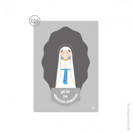 Carte Notre-Dame de Lourdes "Je suis l'Immaculée conception" - Images saints patrons papeterie religieuse Godsavetheking