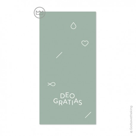 Signet religieux Deo Gratias - Vert amande - Signets religieux papeterie religieuse Godsavetheking