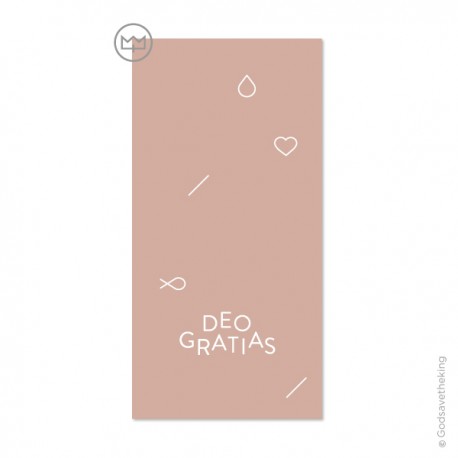Signet religieux Deo Gratias - vieux rose - 6 x 12 cm - Signets religieux Godsavetheking