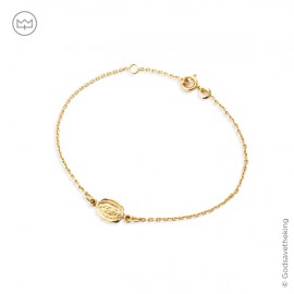 Bracelet chaîne avec médaille Vierge Marie en plaqué or - Bracelets religieux femme Godsavetheking
