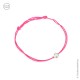 Bracelet rose fluo avec croix plaqué argent - Taille réglable - Bracelets religieux enfant Godsavetheking