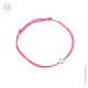 Bracelet rose fluo avec croix plaqué argent - Taille réglable - Bracelets religieux enfant God save the king