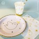 Serviettes blanches 33 cm en papier avec symboles chrétiens en Or - Lot de 20 - Décoration de Communion Godsavetheking