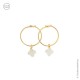 Mini créoles plaqué or et croix en nacre - Boucles d'oreilles Godsavetheking