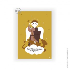 Carte Archange Saint Michel - Images saints patrons papeterie religieuse Godsavetheking