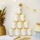 Gobelets jetables blancs en carton avec l'Esprit Saint doré 25 cl - Lot de 10 - Décoration de Fête God save the king