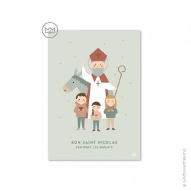 Carte Saint Nicolas et les enfants sages - 10,5 x 14,8 cm