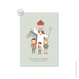 Carte Saint Nicolas et les enfants sages - Collection de Noël Godsavetheking