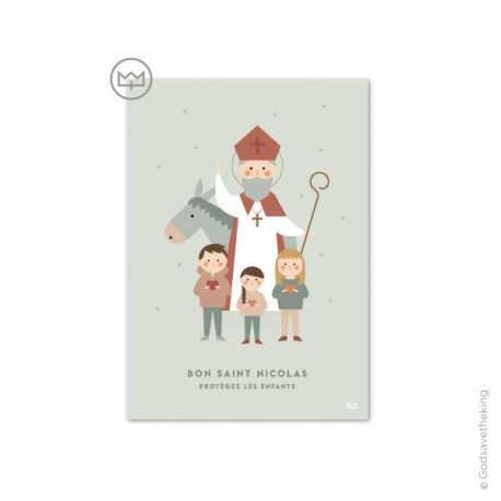 Carte Saint Nicolas et les enfants sages - God save the king Collection de Noël