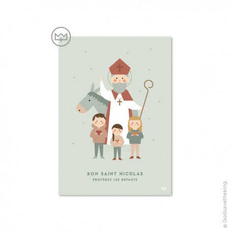 Carte Saint Nicolas et les enfants sages - Collection de Noël Godsavetheking