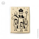 Tampon Saint Nicolas et les enfants sages - 5 x 7 cm