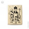 Tampon Saint Nicolas et les enfants sages - 5 x 7 cm - Tampons et encreurs papeterie religieuse Godsavetheking