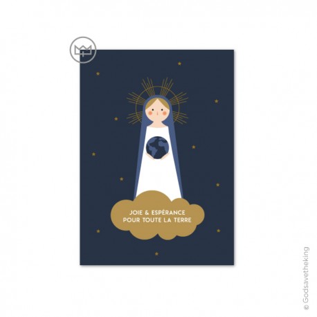 Carte Sainte Vierge Marie "Joie et Espérance" - Images et cartes religieuses papeterie religieuse Godsavetheking