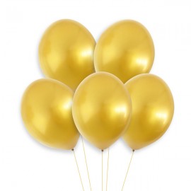 5 ballons couleur or métallique gonflable 30 cm