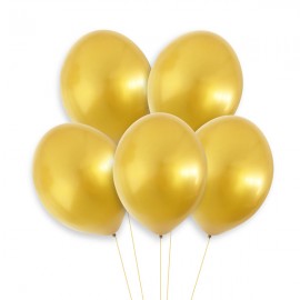 5 ballons couleur or métallique gonflable 30 cm - Décoration de Communion Godsavetheking