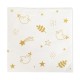Serviettes blanches 33 cm en papier avec symboles chrétiens en Or - Lot de 20 - Décoration de Communion Godsavetheking