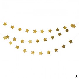 Guirlande avec étoiles dorées - 3,60 mètres - Décoration de Communion - God save the king
