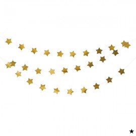 Guirlande avec étoiles dorées - 3,60 mètres - Décoration de Communion Godsavetheking