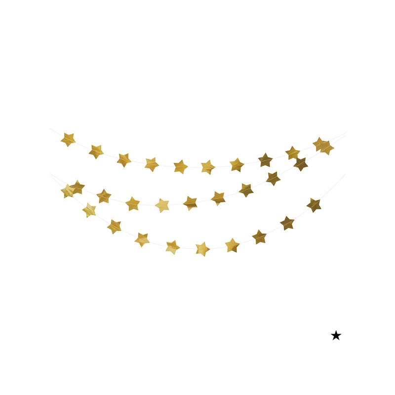 Guirlande étoiles dorées - Déco de fête