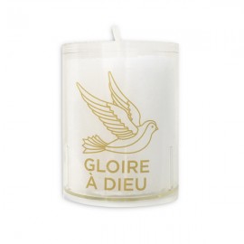 Bougie veilleuse Esprit Saint - Gloire à Dieu - durée 20 heures