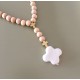 Chapelet perles en bois et croix en hématites dorées et céramique fabriqué en France - Chapelet en bois objets religieux God ...