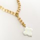 Chapelet perles en bois et croix en hématites dorées et céramique fabriqué en France - God save the king Chapelet en bois