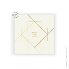 Carte invitation "Save the date" avec enveloppe blanche - 12x12 cm