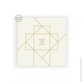 Carte invitation "Save the date" avec enveloppe blanche - 12x12 cm - Images et cartes religieuses papeterie religieuse God sa...