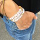 Bracelet femme blanc avec ses lettres BLESS - God save the king Bracelets religieux femme