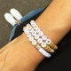 Bracelet femme blanc avec ses lettres BLESS - Bracelets religieux femme God save the king