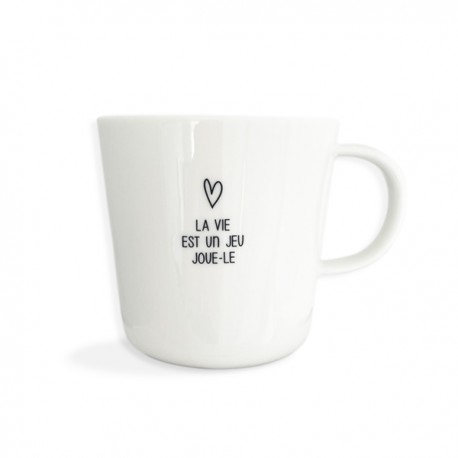 Mug porcelaine "La vie est un jeu, joue-le" - Mugs et timbales en porcelaine objets religieux God save the king