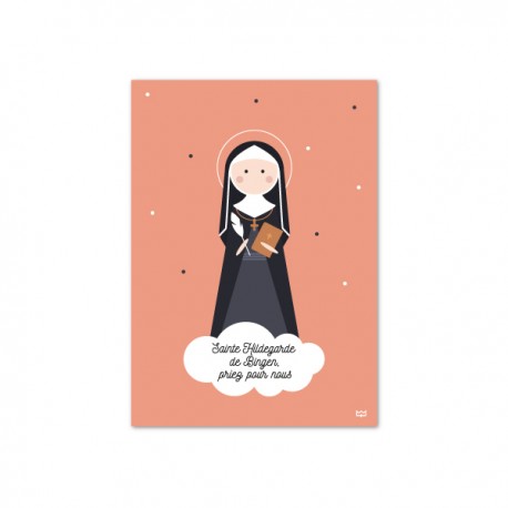 Carte Sainte Hildegarde de Bingen - Images saints patrons papeterie religieuse Godsavetheking