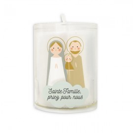 Bougie veilleuse Sainte Famille - durée 20 heures - Bougies neuvaine ou veilleuse objets religieux God save the king